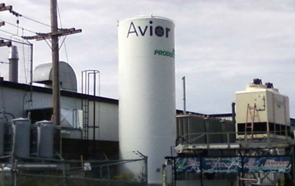 Lettrage sur silo Avior Granby